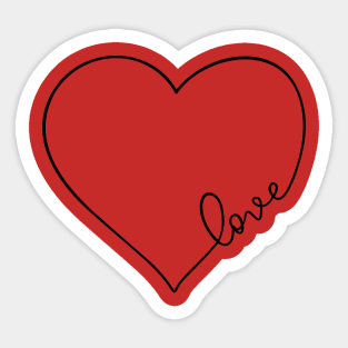 Love Heart Script Sticker